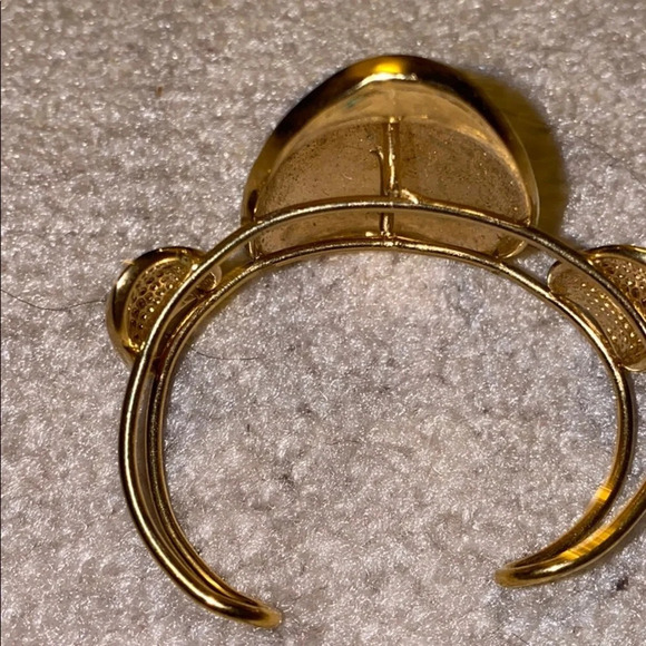 Vintage gold tone chunky cuff bracelet - Picture 2 of 4